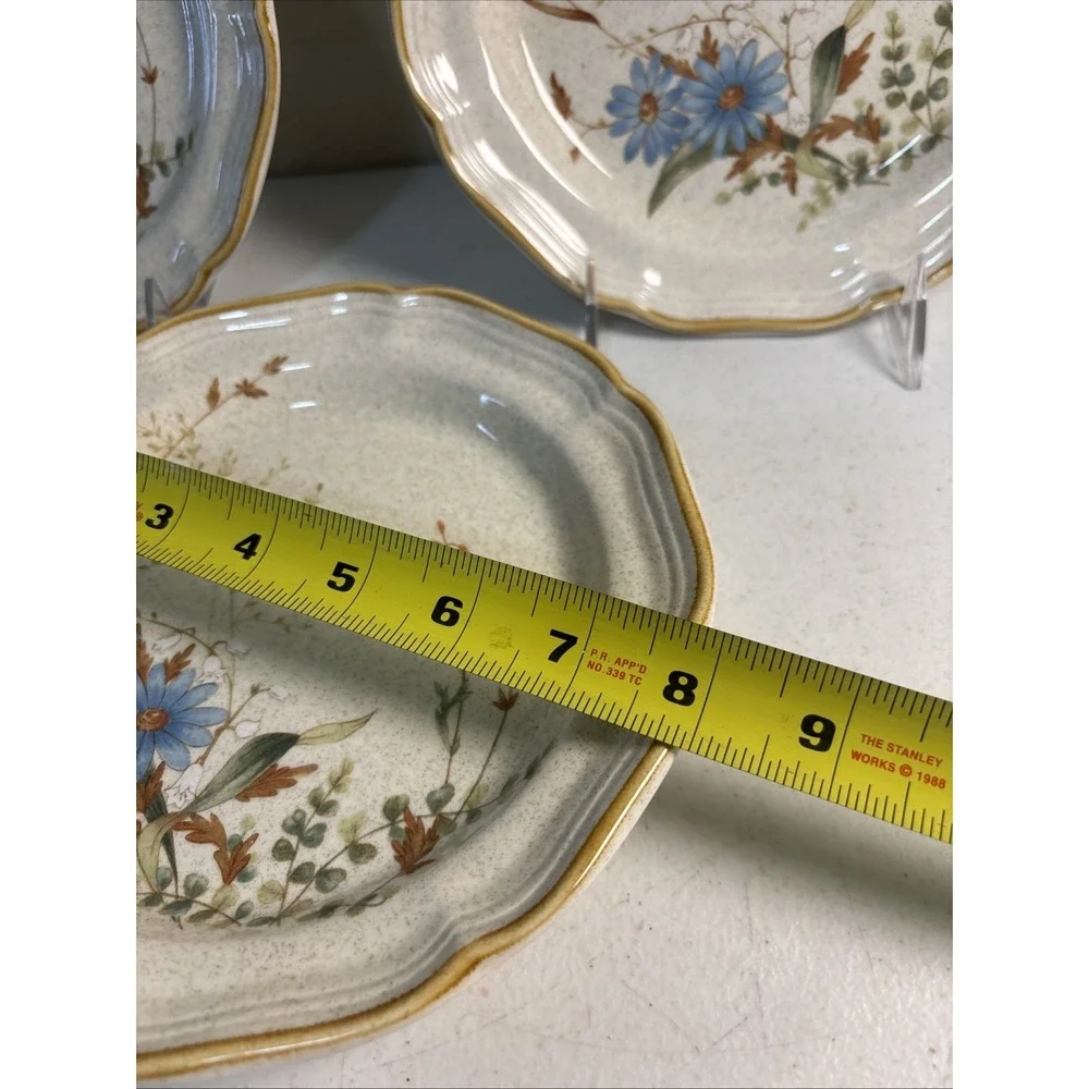 Mikasa Stoneware Blue Daisies‎ Salad Plates 8